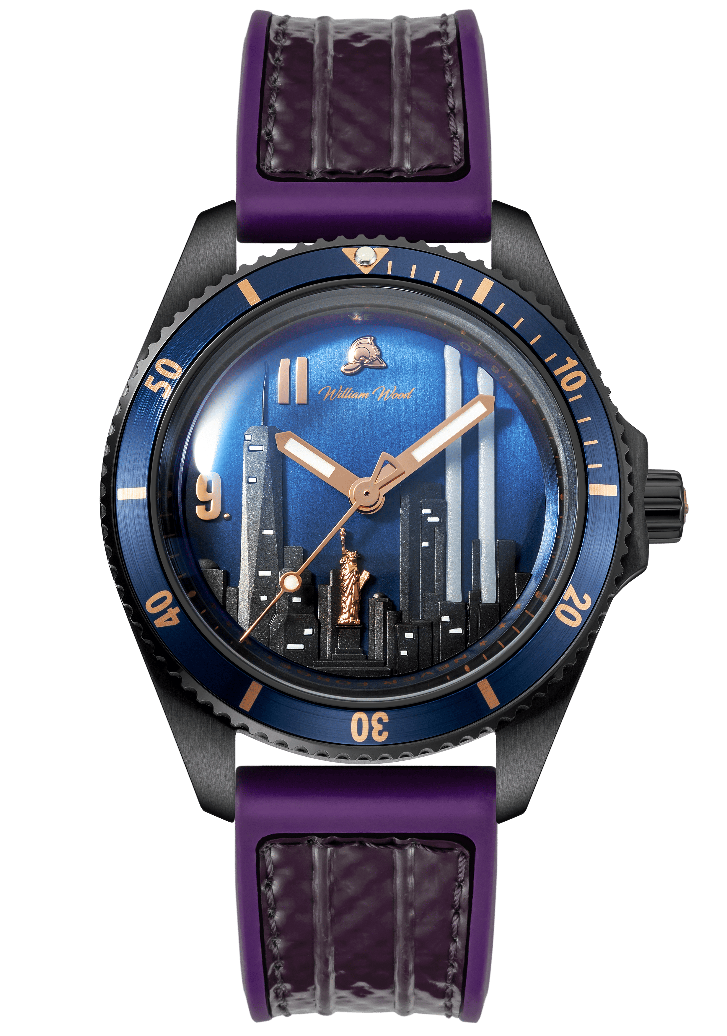 William Wood Never Forget orologio automatico nero blu