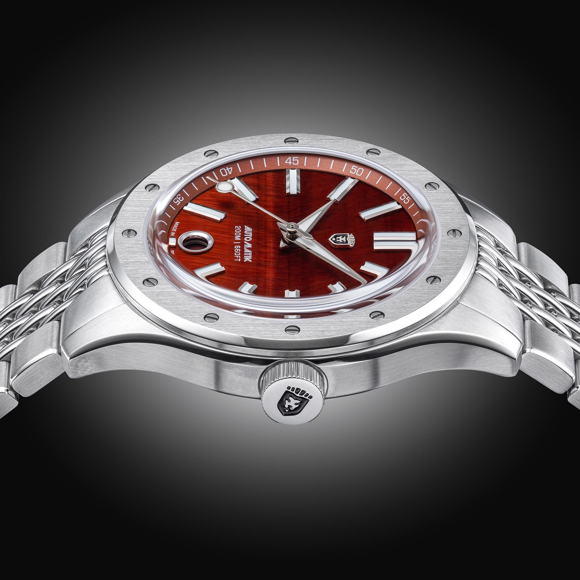 Heinrich Helicoprion orologio automatico Red Tiger's Eye Sellita