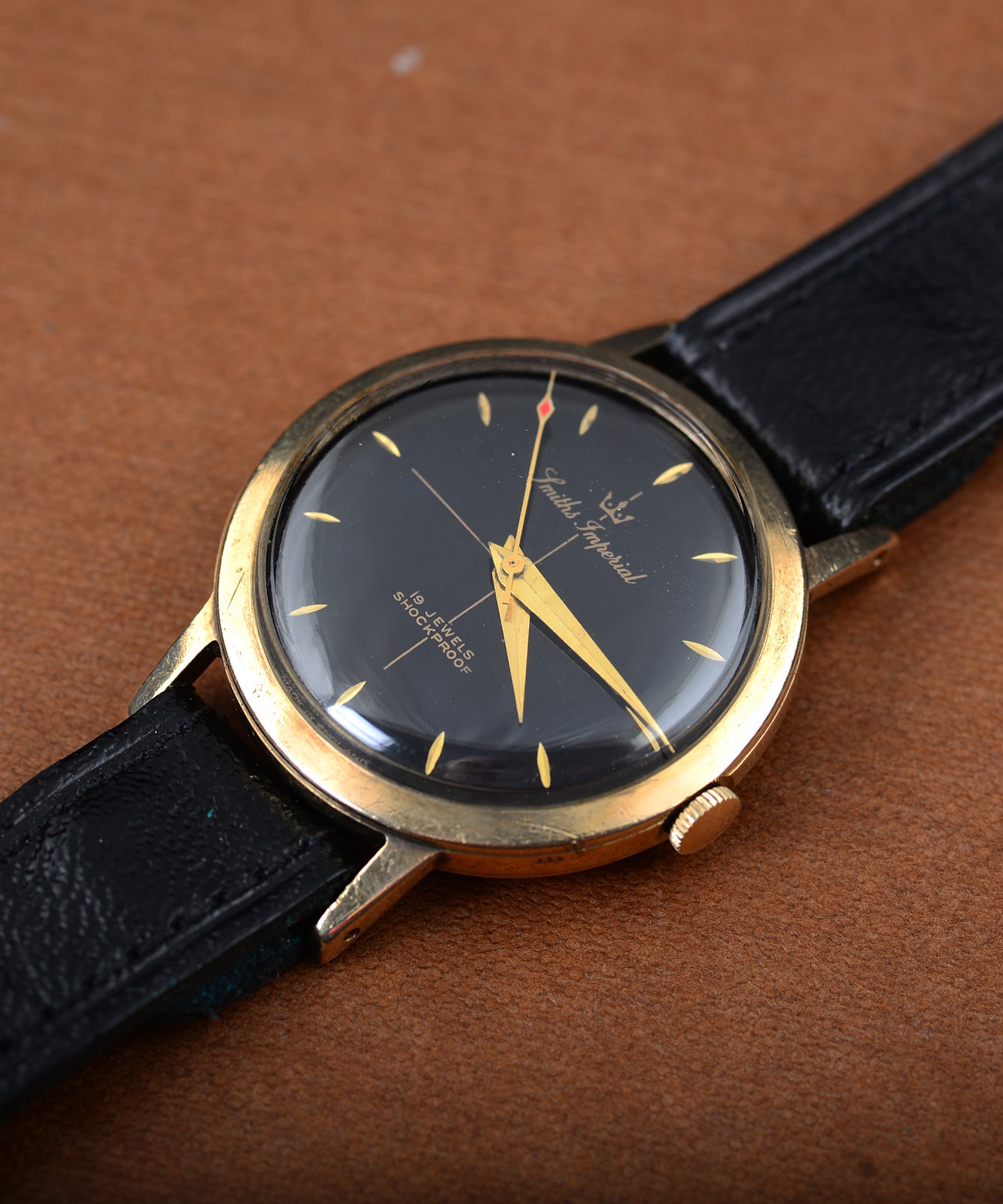 Smiths Imperial 1962 orologio oro 9ct 33mm nero