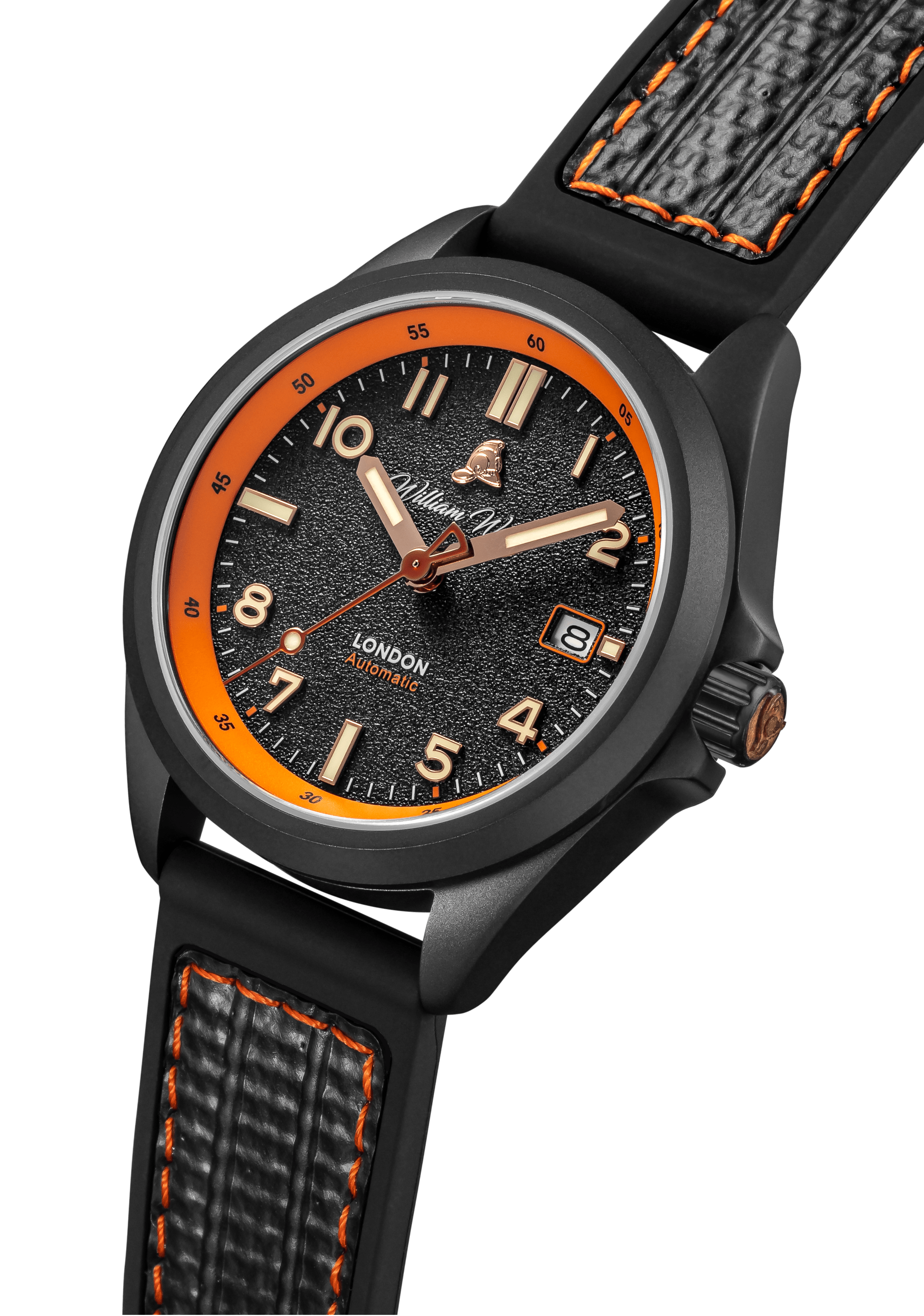 William Wood Fearless Orange Orologio Automatico 39mm Nero