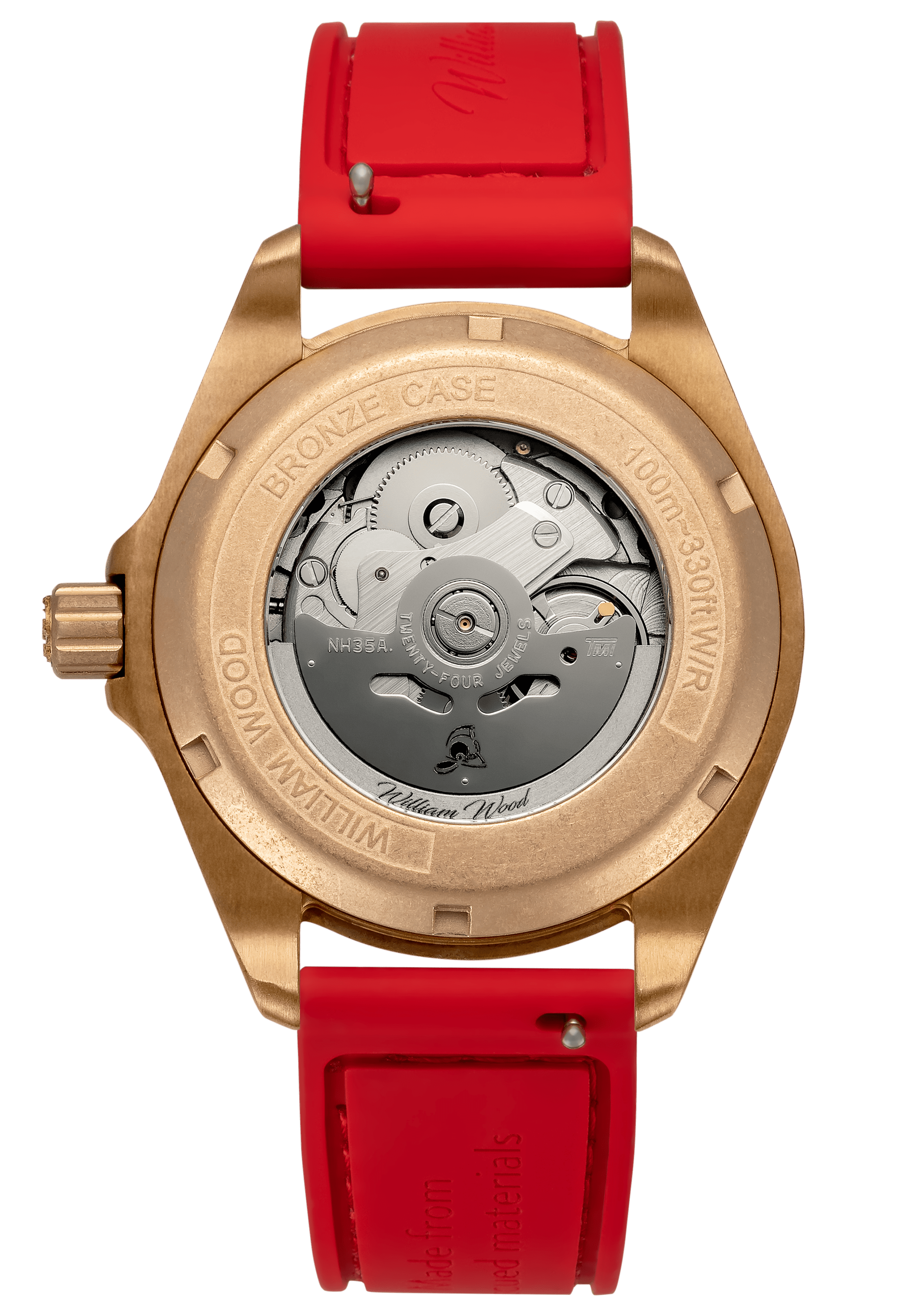 William Wood Bronze Ruby orologio 41mm bronzo Red Fire Hose