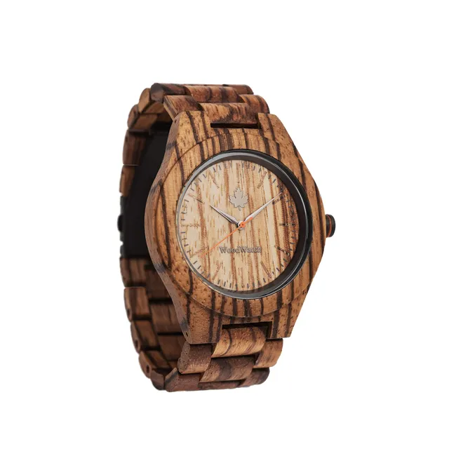 WoodWatch Classic Zebra orologio legno quarzo fatto a mano