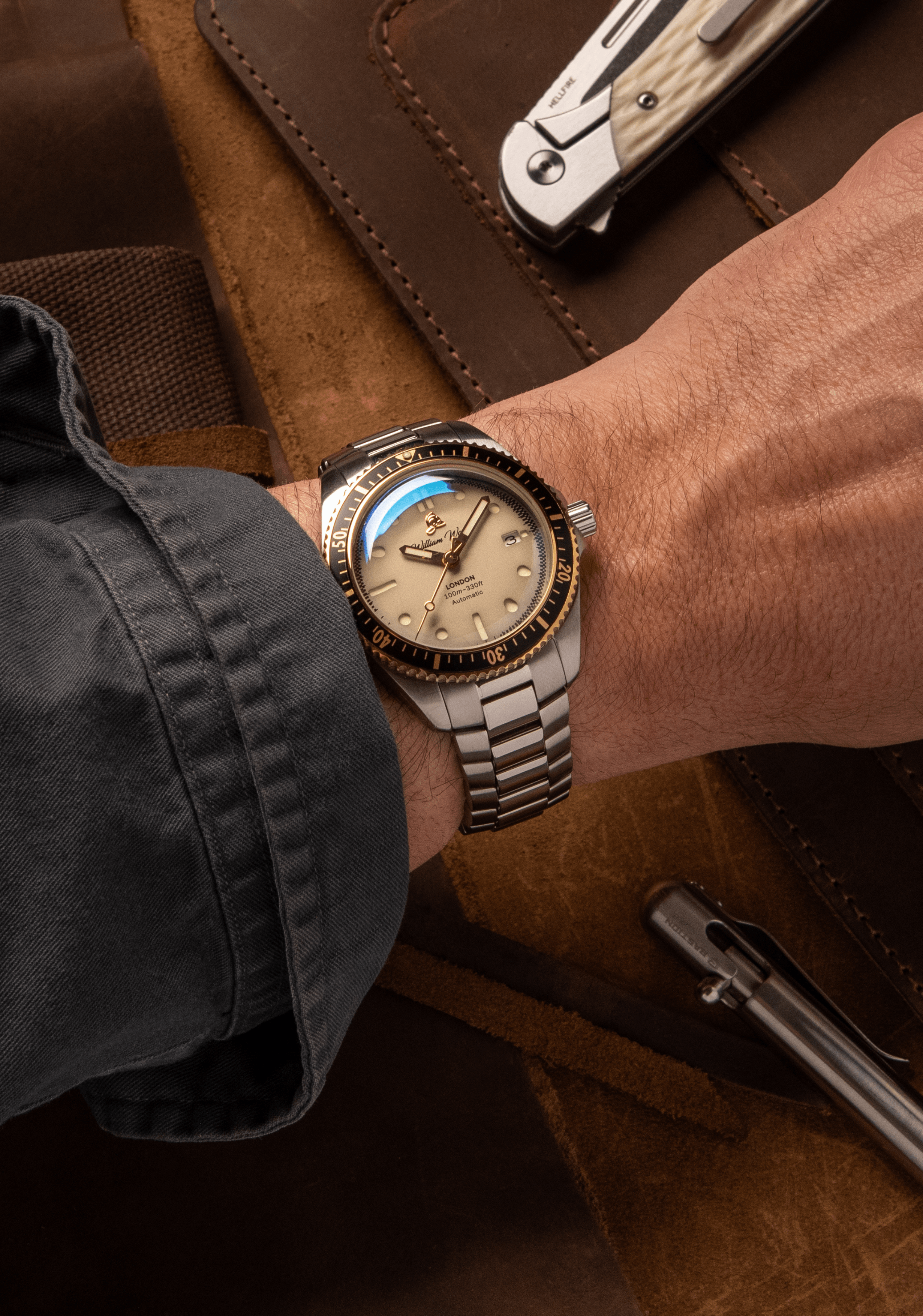 William Wood Valiant White orologio automatico 41mm bianco
