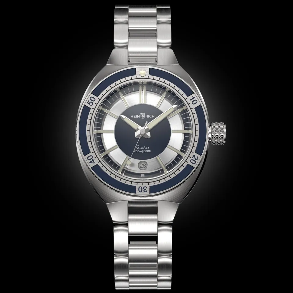 Heinrich Taucher 2 orologio blu con data automatico