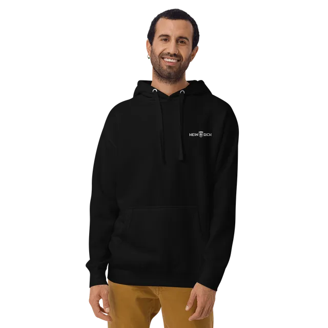 Heinrich Hoodie felpa con cappuccio nera cotone