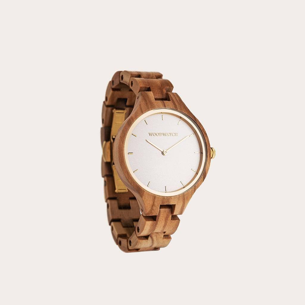 Woodwatch Nordic Sun orologio legno ulivo acciaio minimal