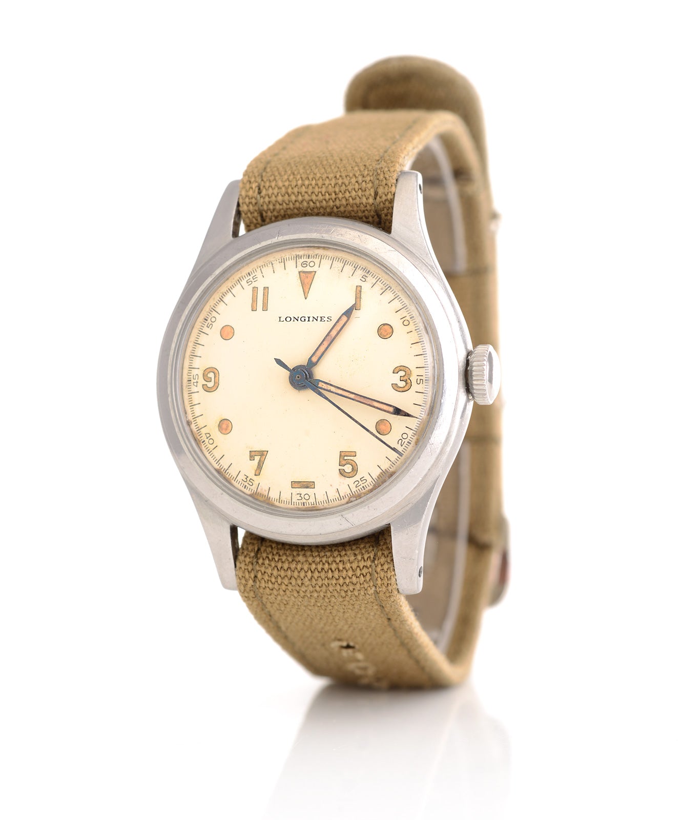 Longines ref 5483 orologio acciaio 1947 carica manuale
