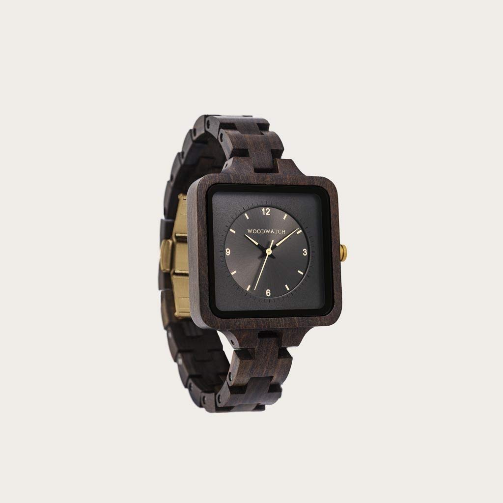 WoodWatch Classic Dark Origin orologio legno quadrante grigio