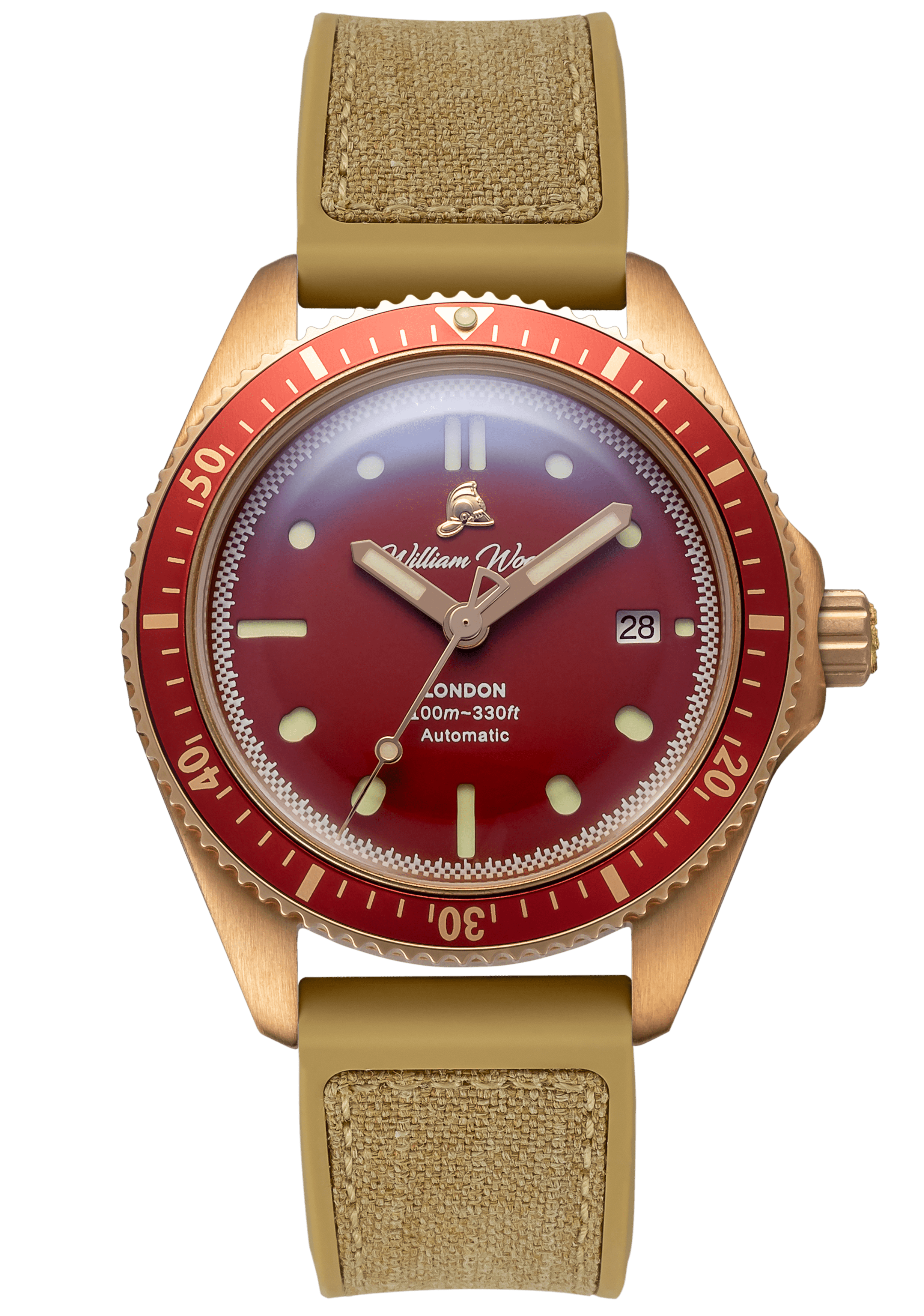 William Wood Bronze Ruby orologio 41mm bronzo Red Fire Hose