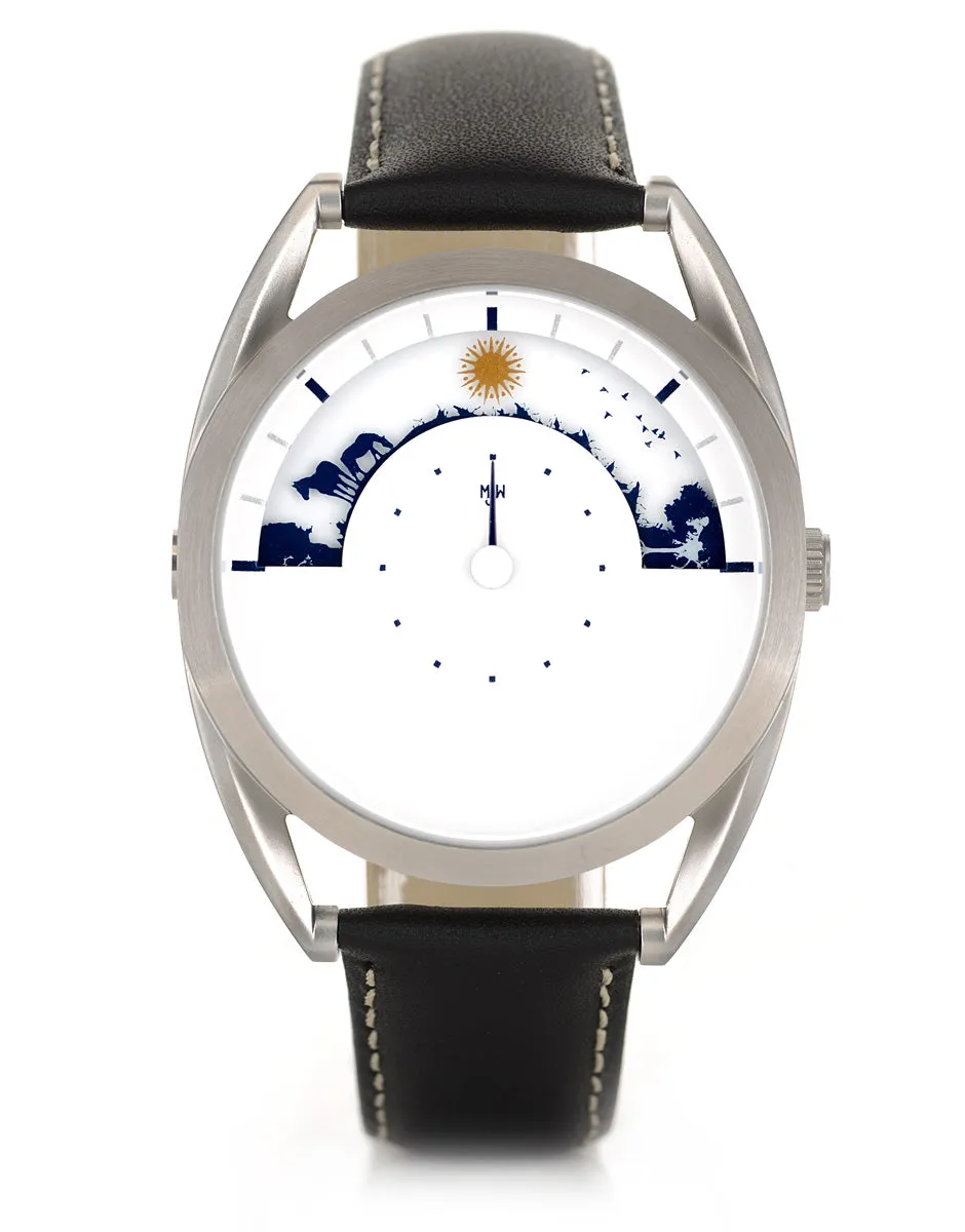 Mr Jones Sun and Moon orologio quarzo 37mm argento
