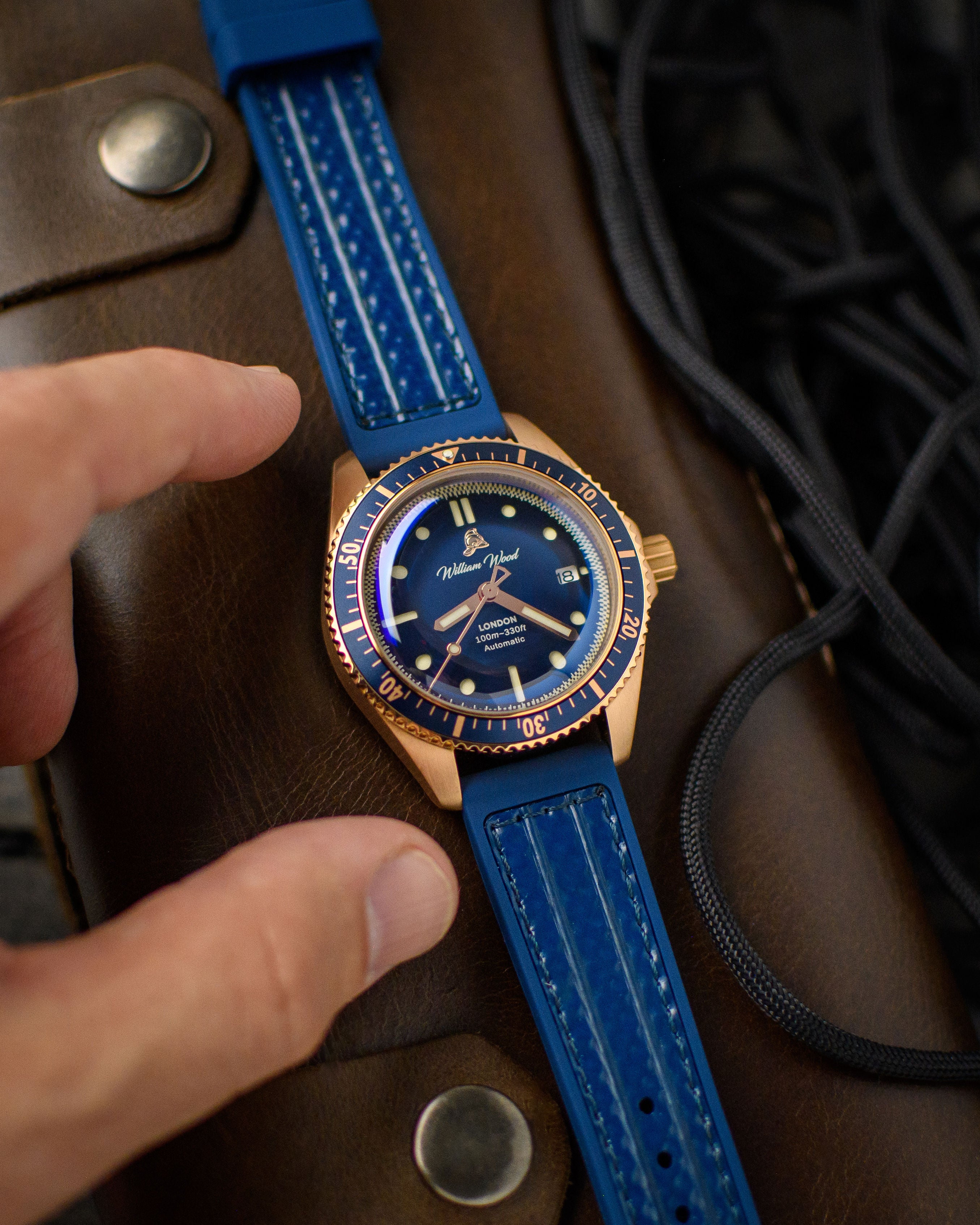 William Wood Bronze Sapphire Orologio Bronzo Blue Fire Hose
