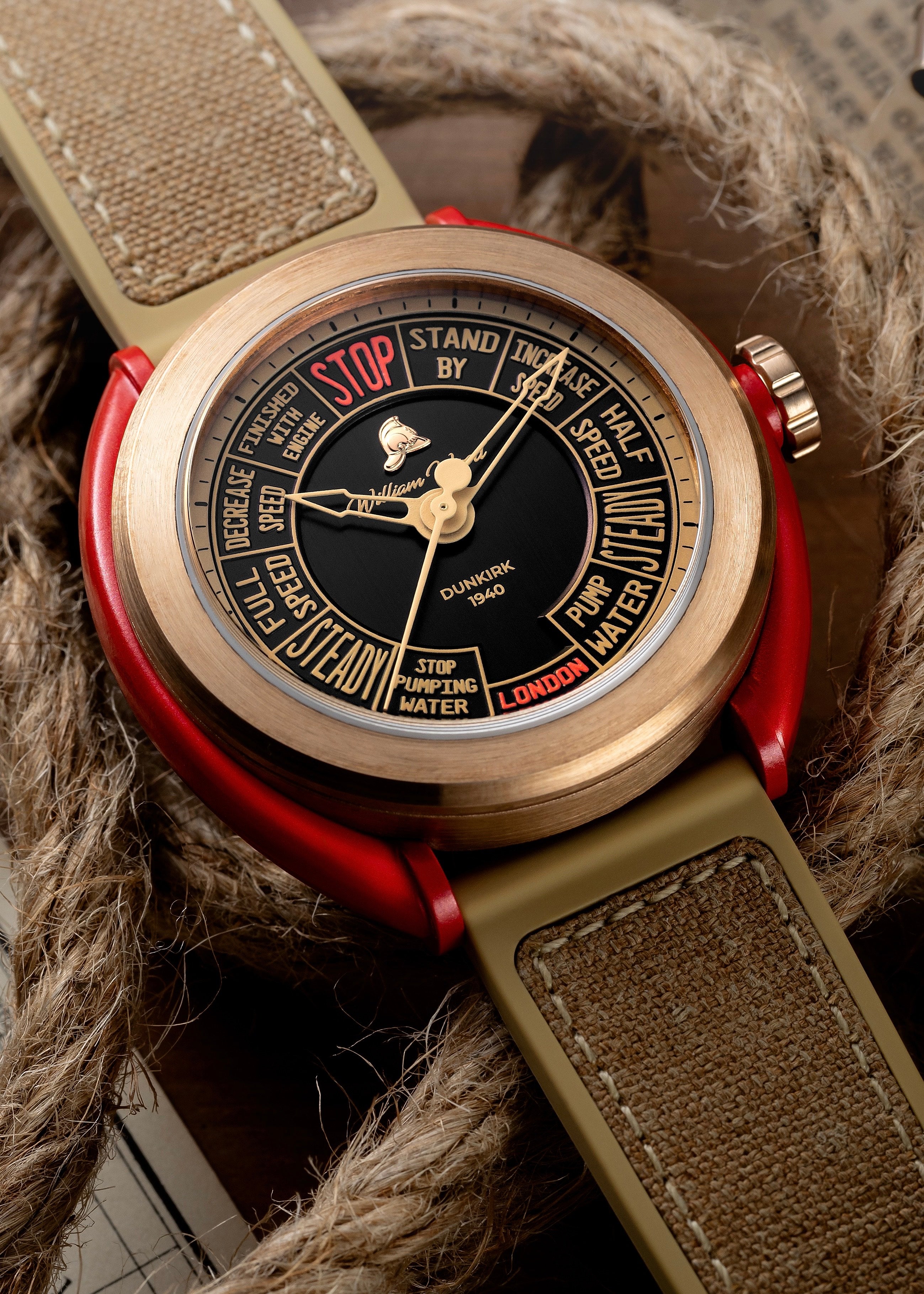 William Wood Dunkirk Orologio Bronzo 42mm Fire Gear