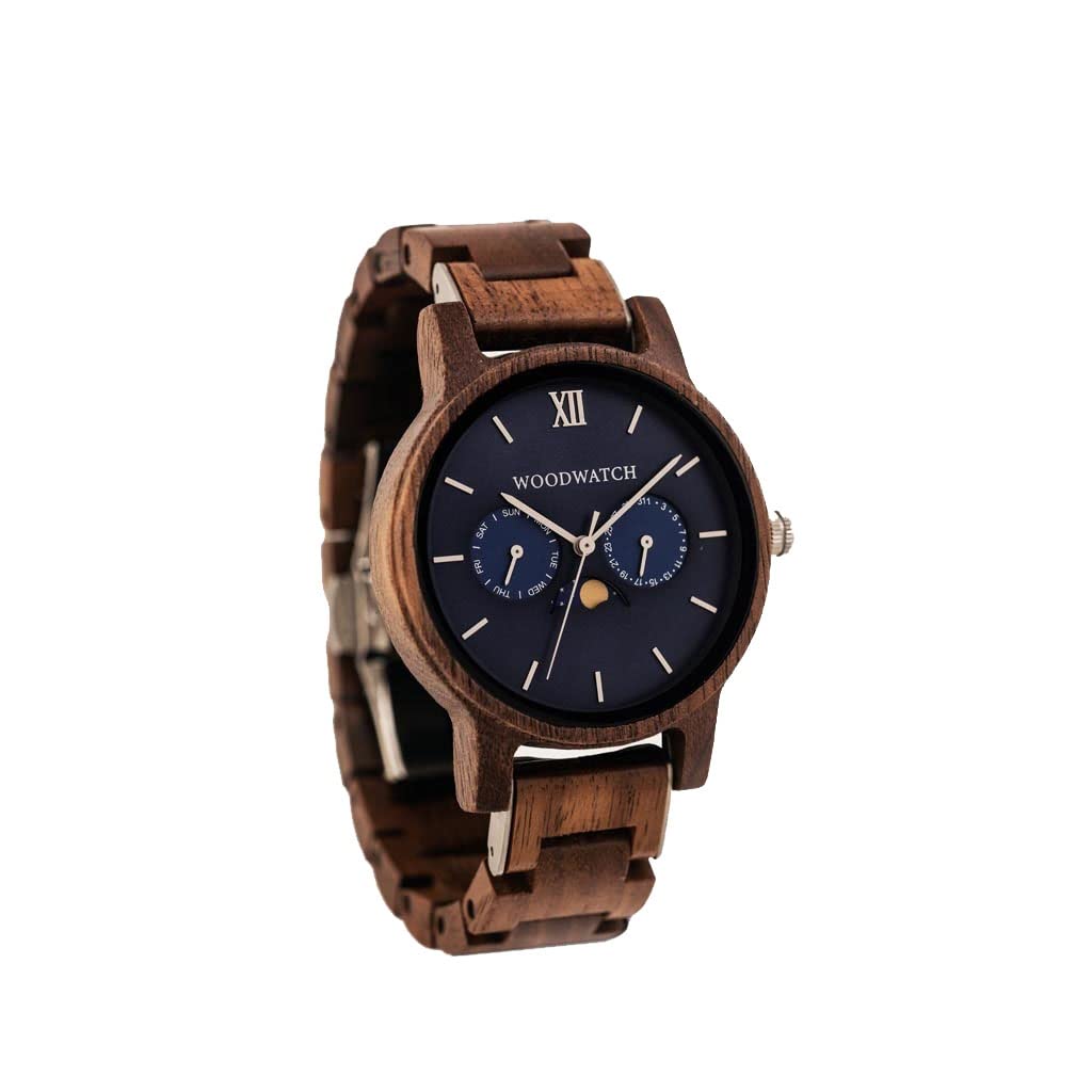 Woodwatch Classic Mariner orologio in legno uomo quadrante blu