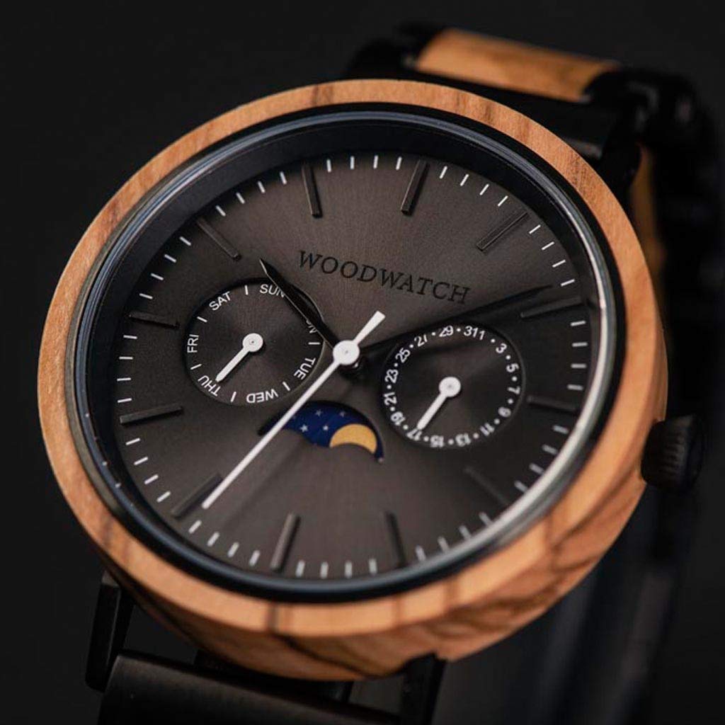 WoodWatch Classic Carbon Olive orologio legno uomo verde