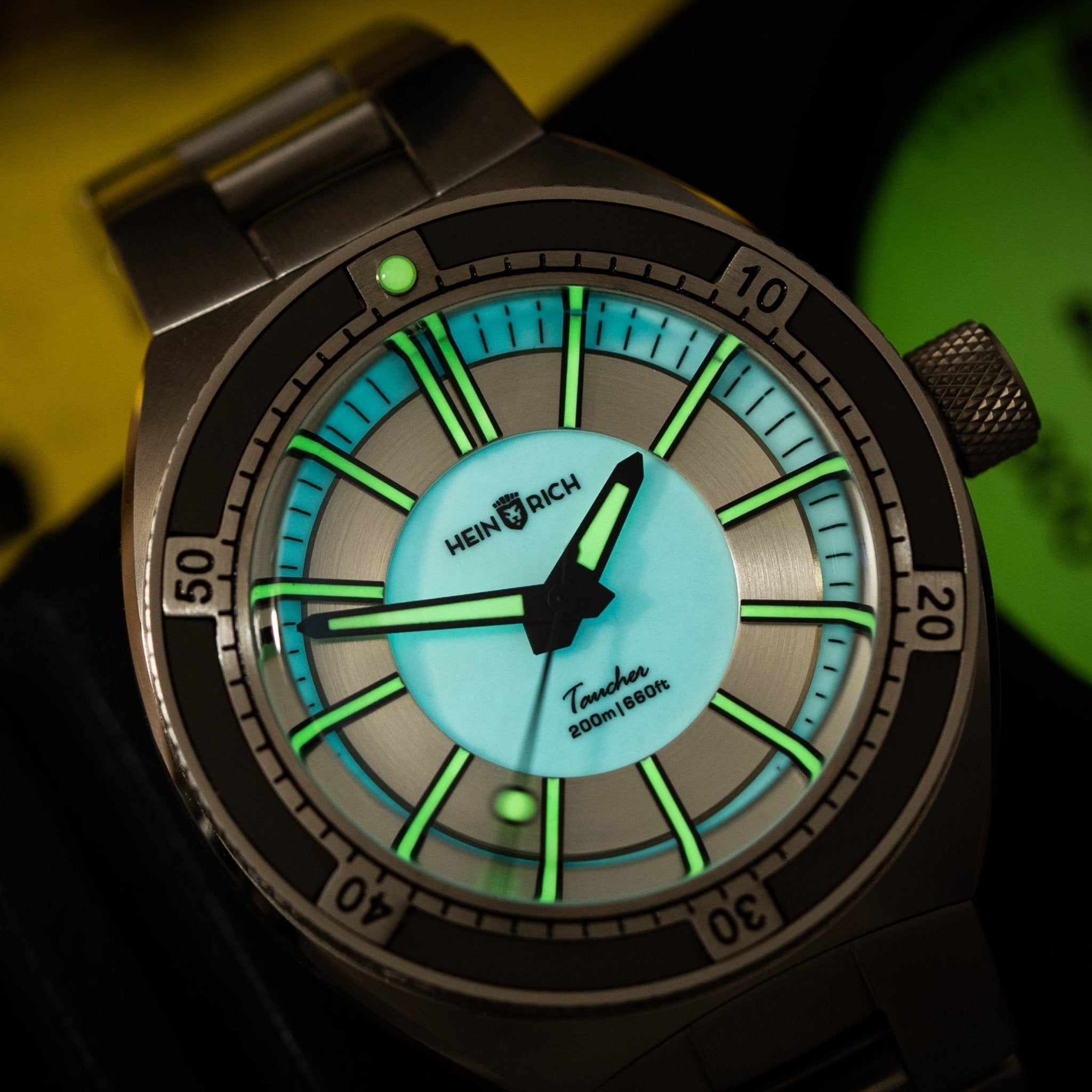 Heinrich Taucher 2 orologio full-lume bianco 41mm
