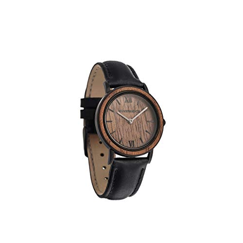 WoodWatch Classic Brown Walnut Jet Petite orologio legno donna 34mm noce