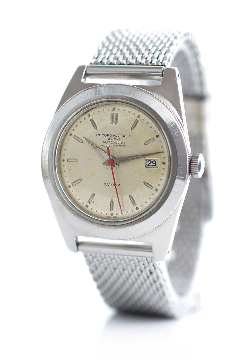 Record Geneve Datofix orologio automatico acciaio anni 50