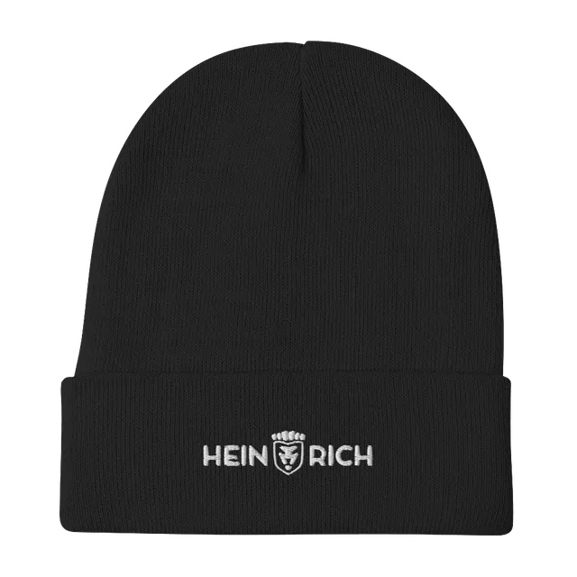 Heinrich Clothing Embroidered Beanie berretto nero cotone