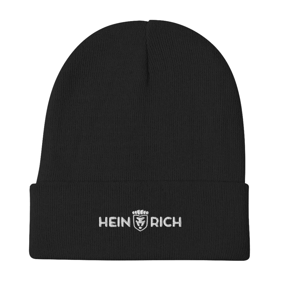 Heinrich Clothing Embroidered Beanie berretto nero cotone