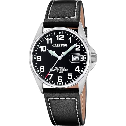 Calypso Basic K5870 orologio uomo pelle nera data 5 ATM