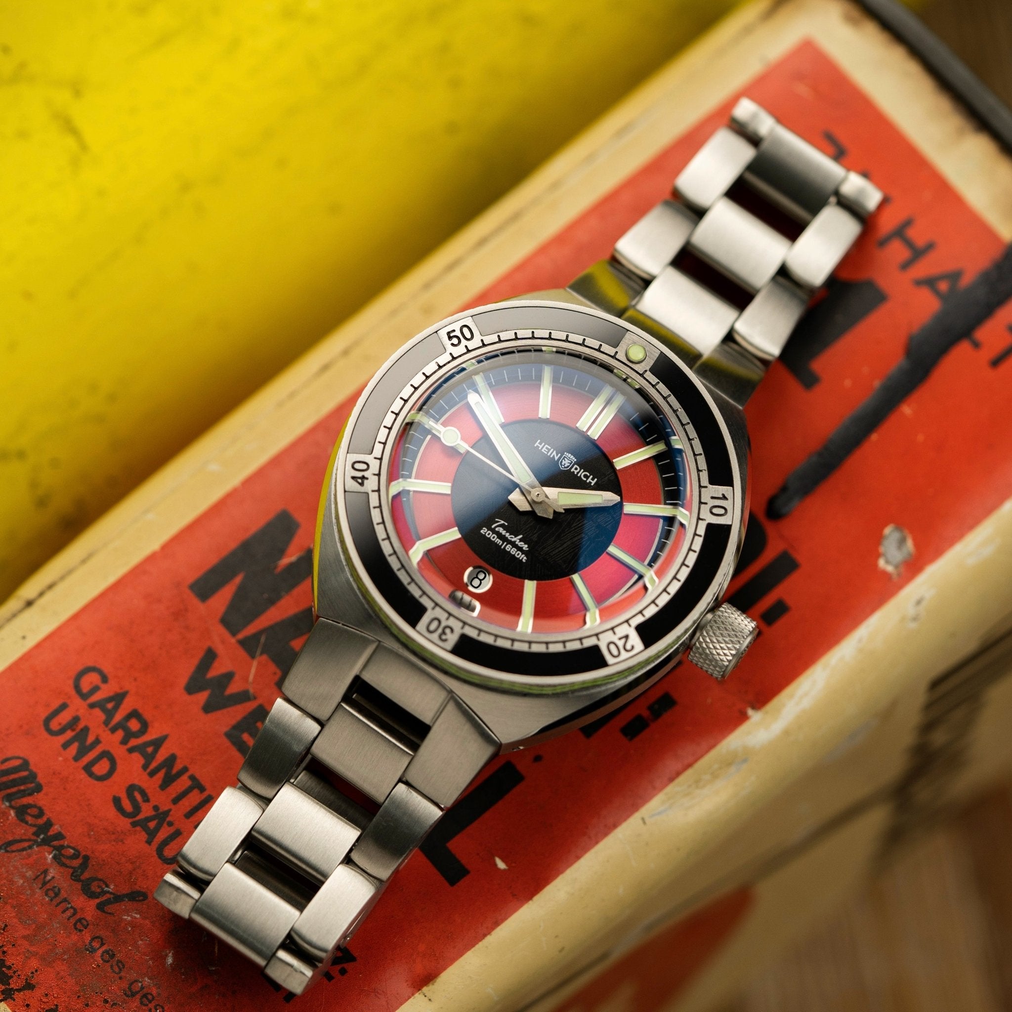 Heinrich Taucher 2 orologio automatico meteorite con data 41mm