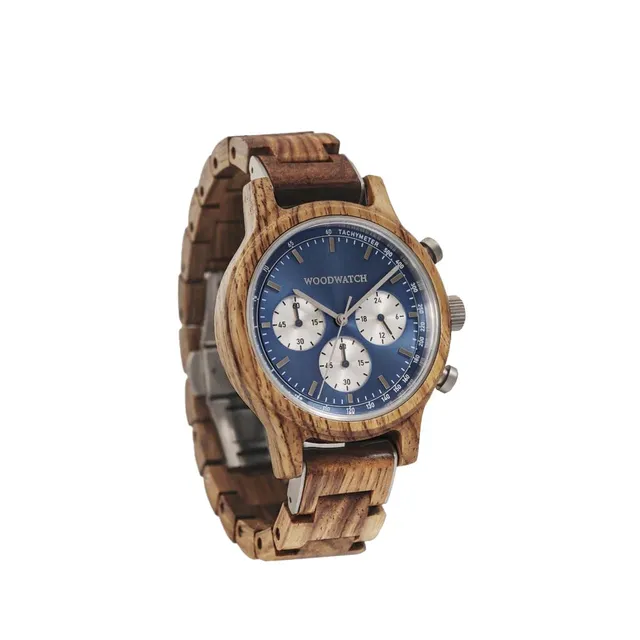 WoodWatch Chrono Mariner Kosso orologio legno blu