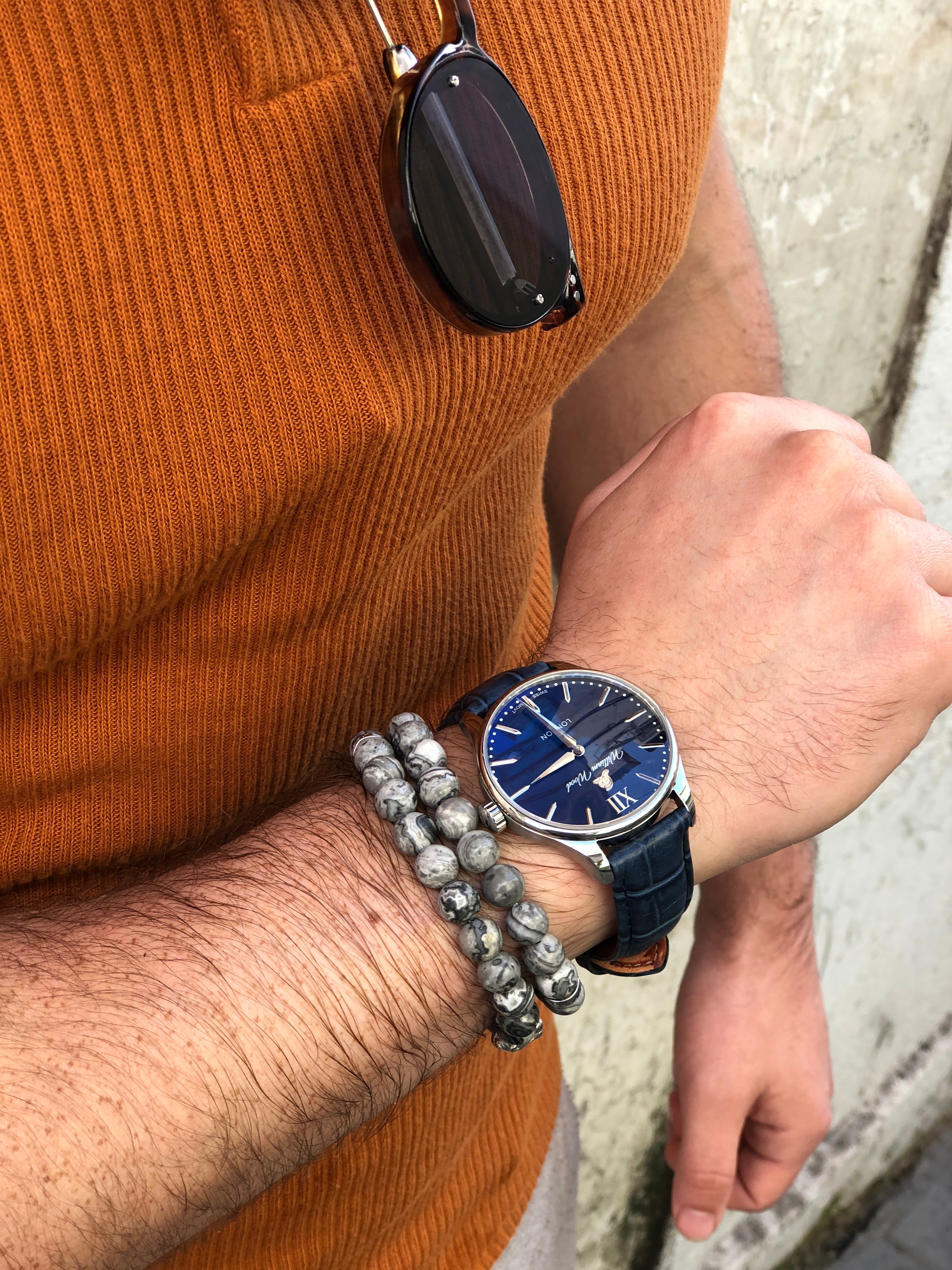 William Wood Chivalrous Midnight Blue orologio blu quarzo fire hose