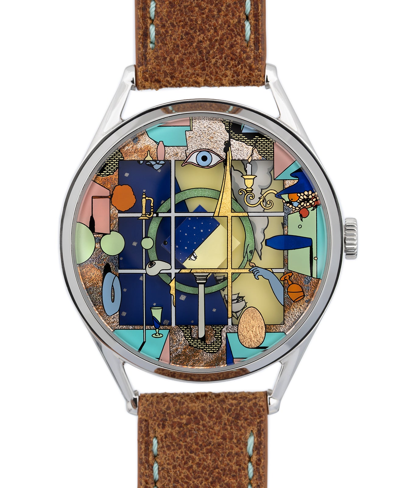 Mr Jones Chaos Window orologio meccanico dorato