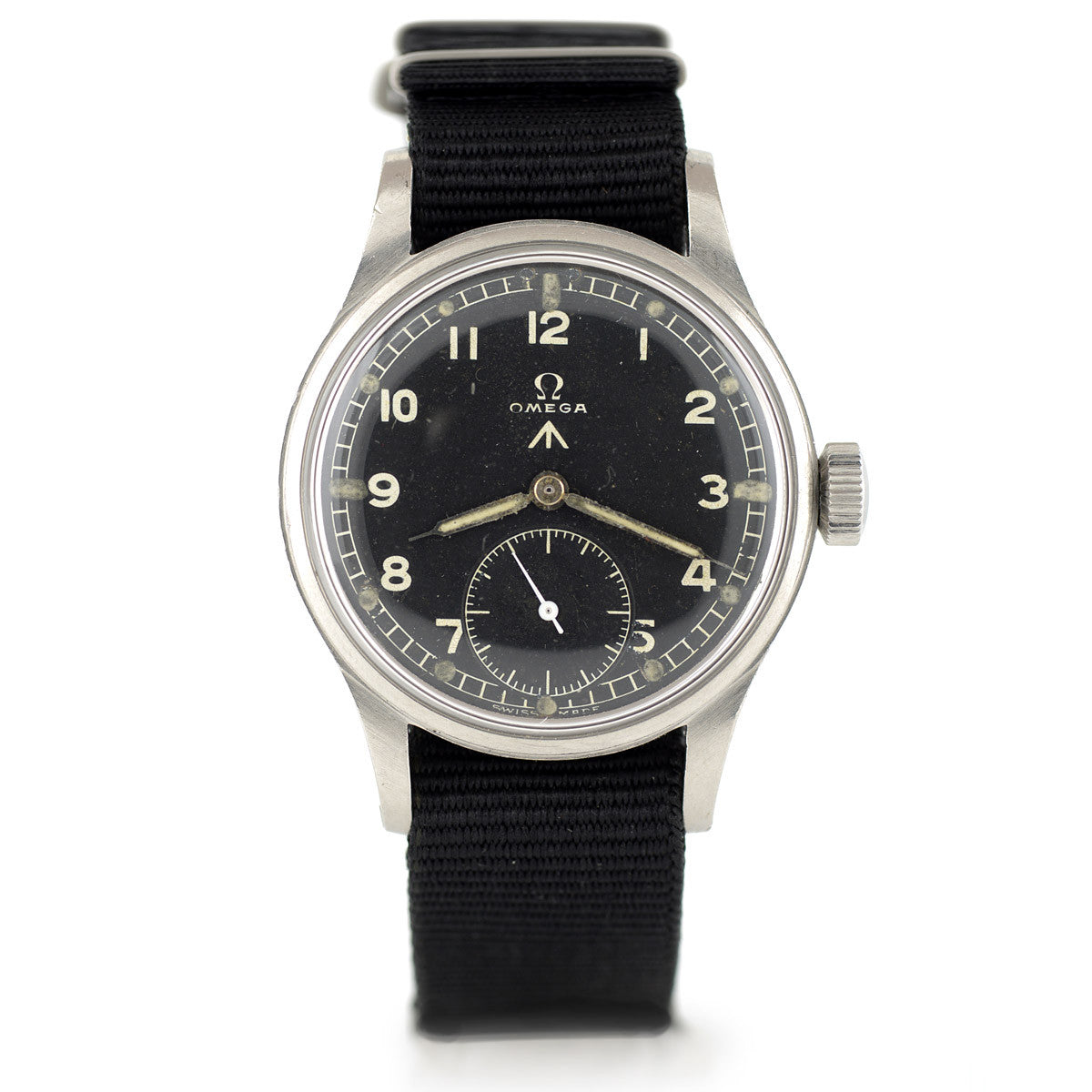 Omega WWW orologio militare 35mm acciaio nero