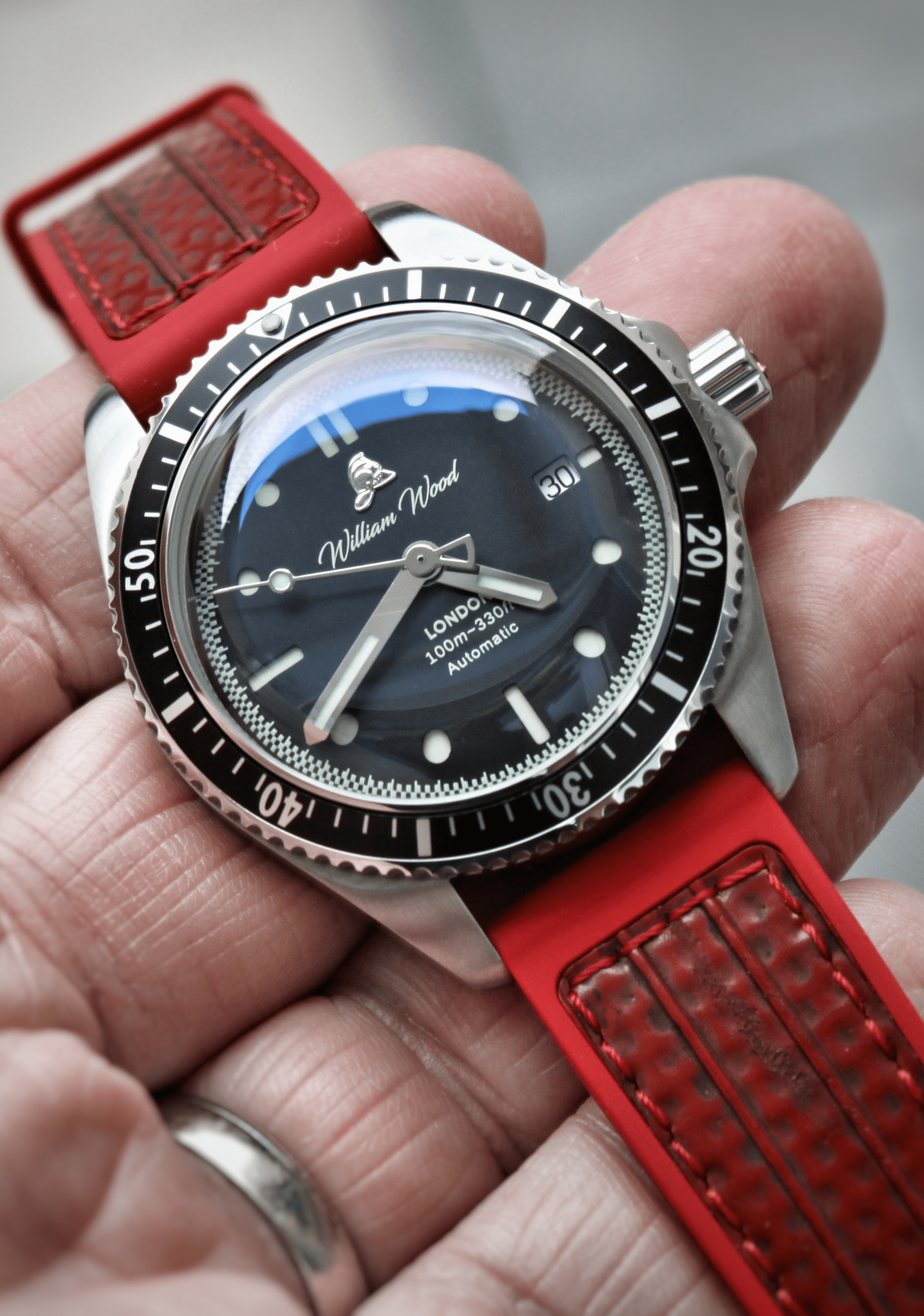 William Wood Fire Department orologio Fire Brigades Union rosso 41mm