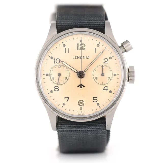 Lemania 6B/551 1953 orologio cronografo RAF 38mm