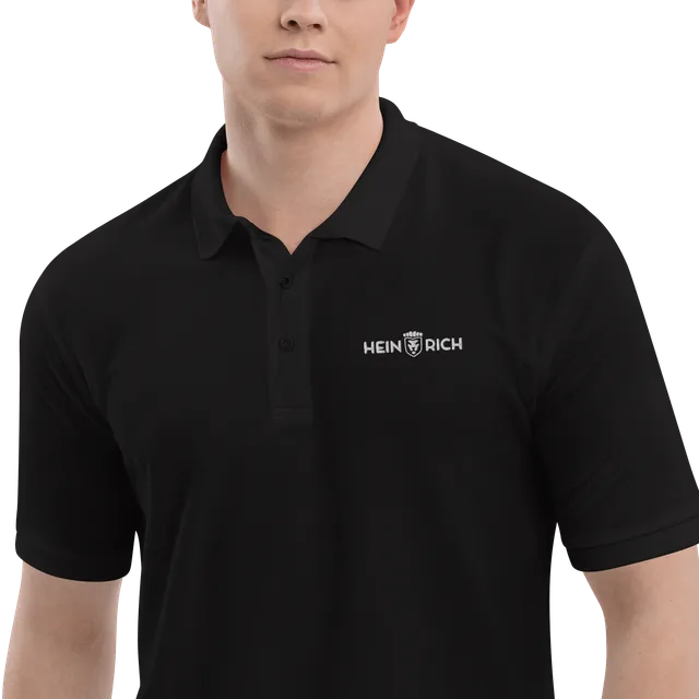 Heinrich Clothing polo uomo ricamata nera in cotone