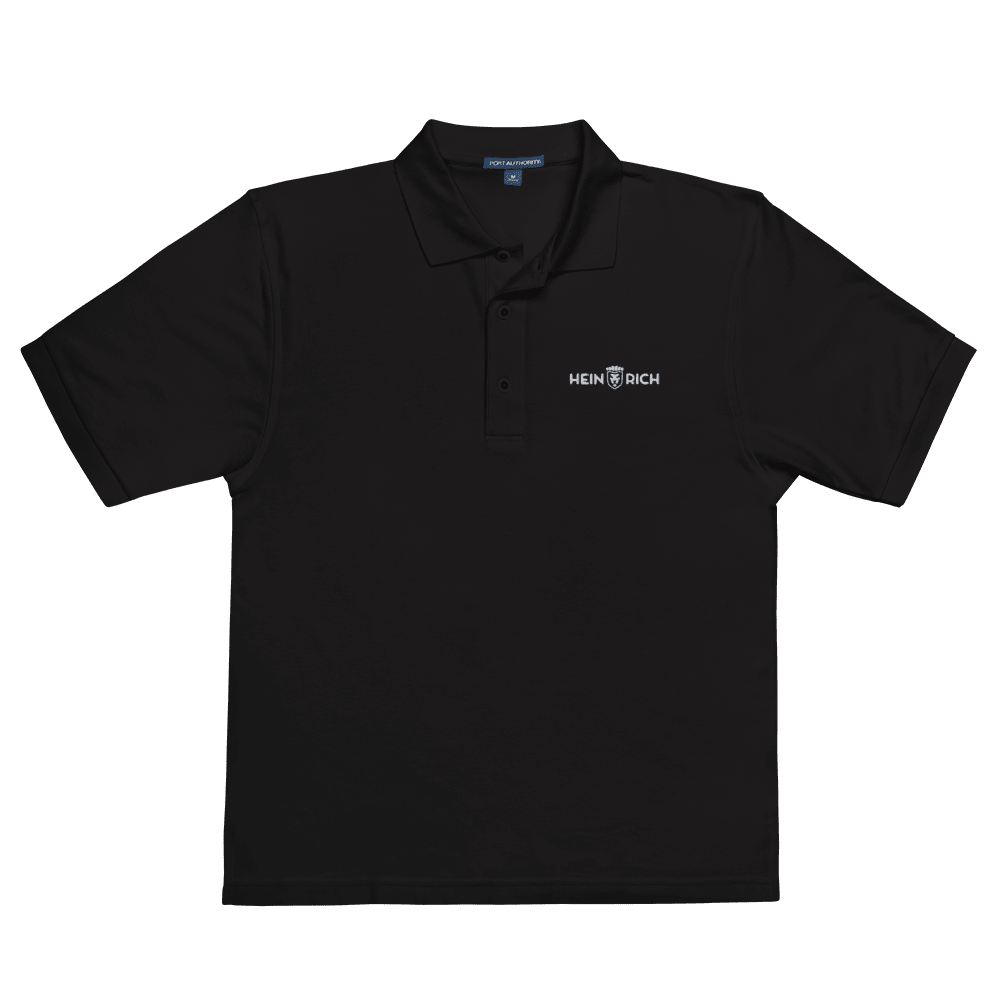 Heinrich Clothing polo uomo ricamata nera in cotone