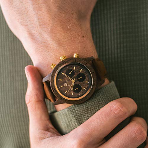 WoodWatch Classic Walnut Gold Pecan orologio in legno quarzo