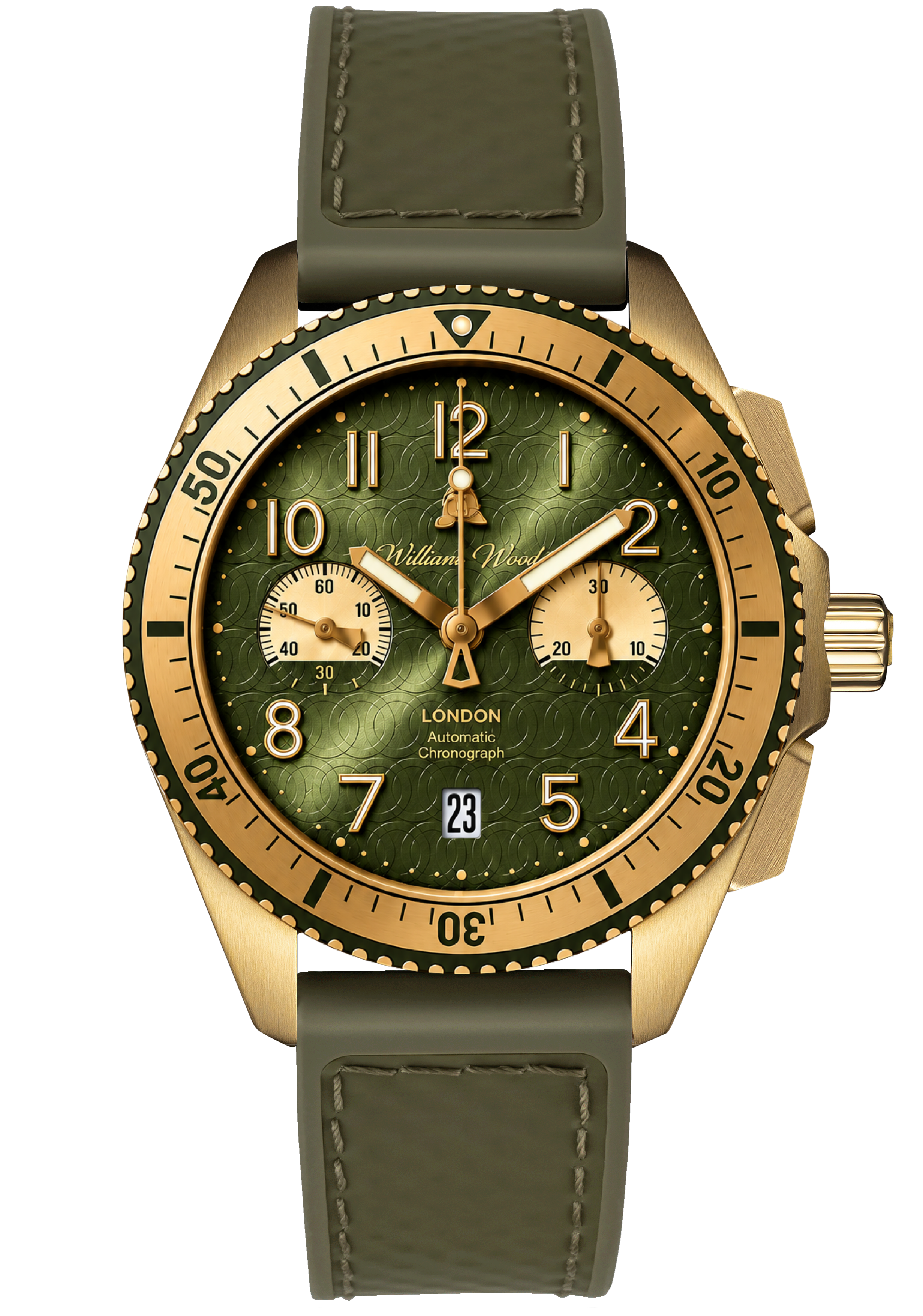 William Wood Triumph Custodian orologio cronografo verde oro
