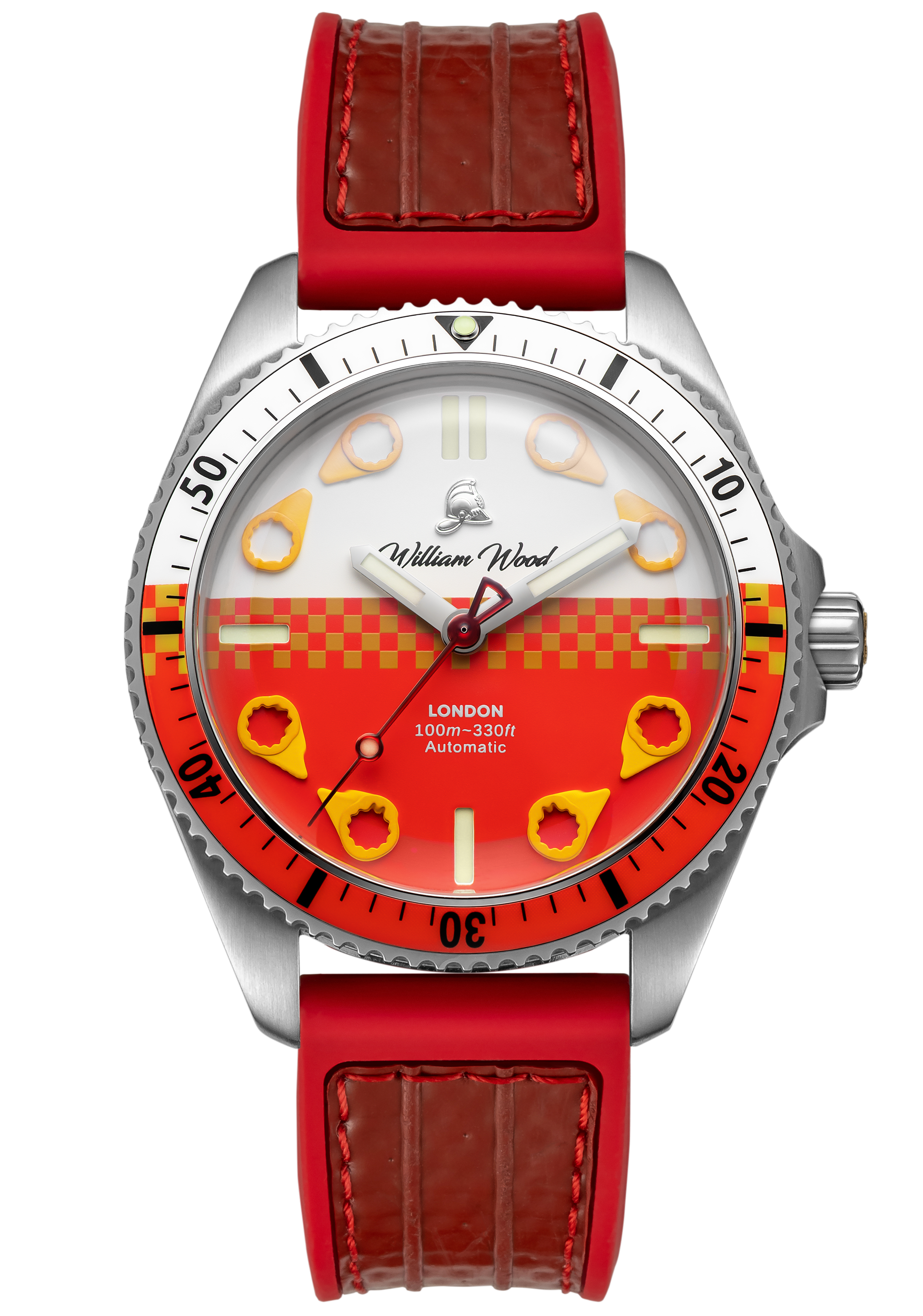 William Wood Big Red Fire Engine Orologio Automatico 41mm Rosso