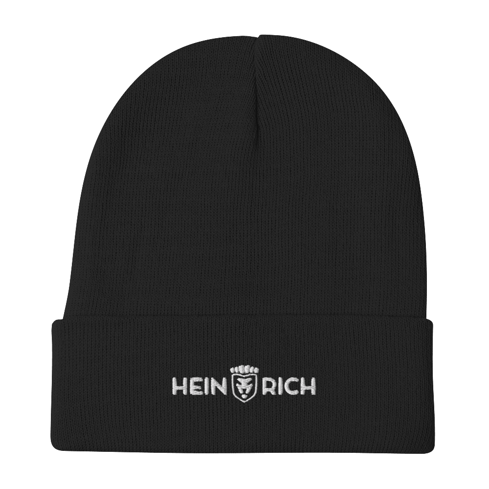 Heinrich Clothing Embroidered Beanie berretto nero cotone