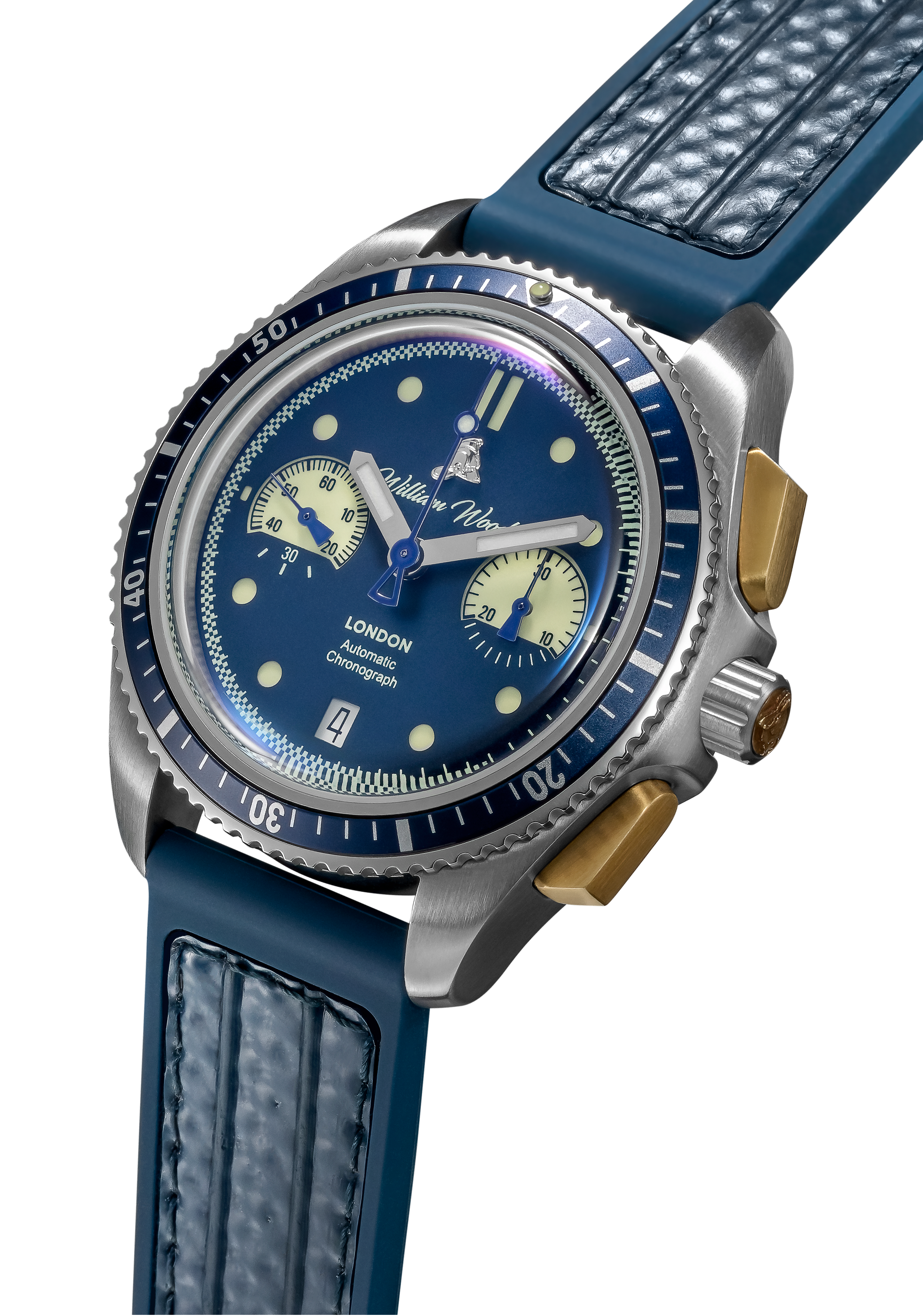 William Wood Triumph Oxygen Edition orologio cronografo 41mm blu