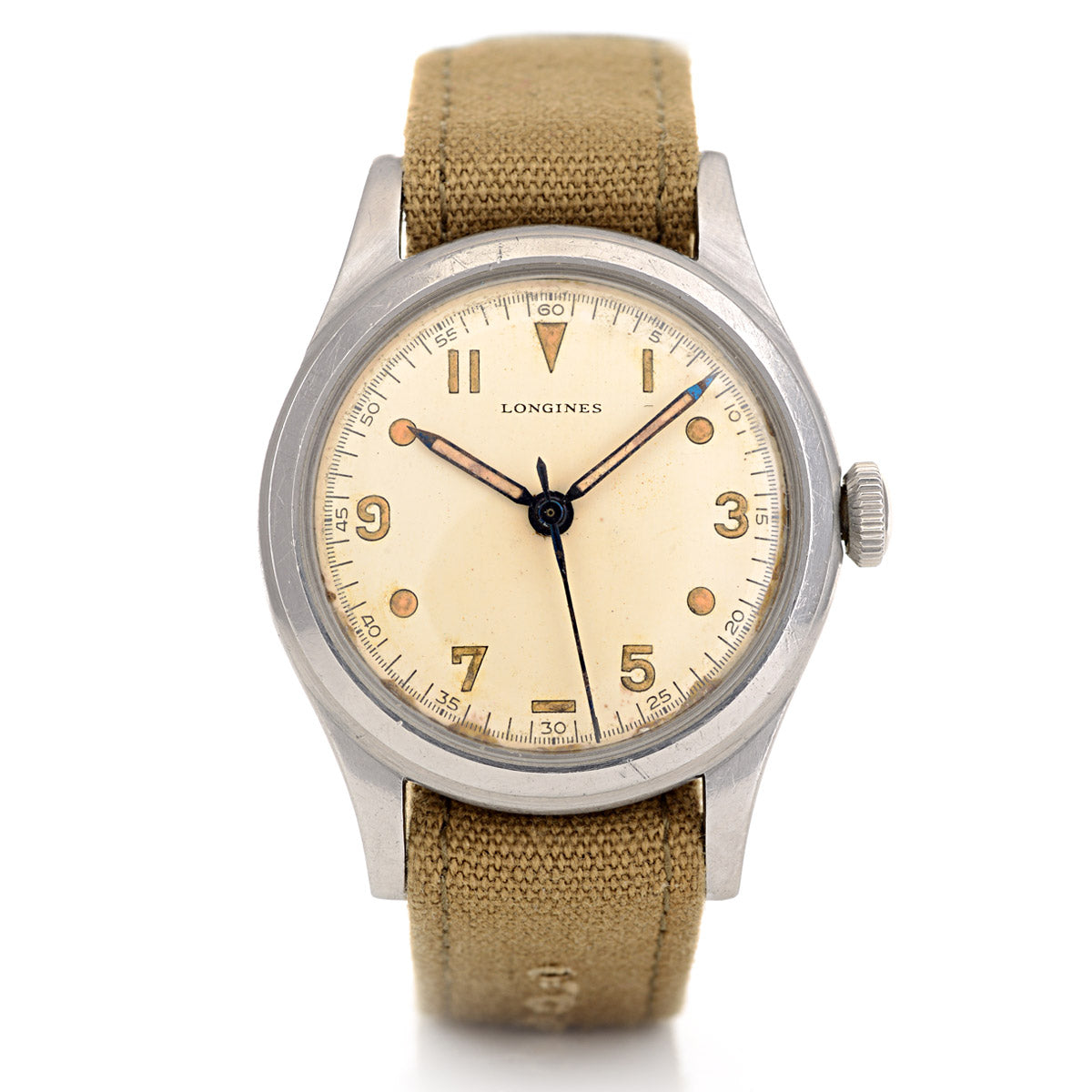 Longines ref 5483 orologio acciaio 1947 carica manuale
