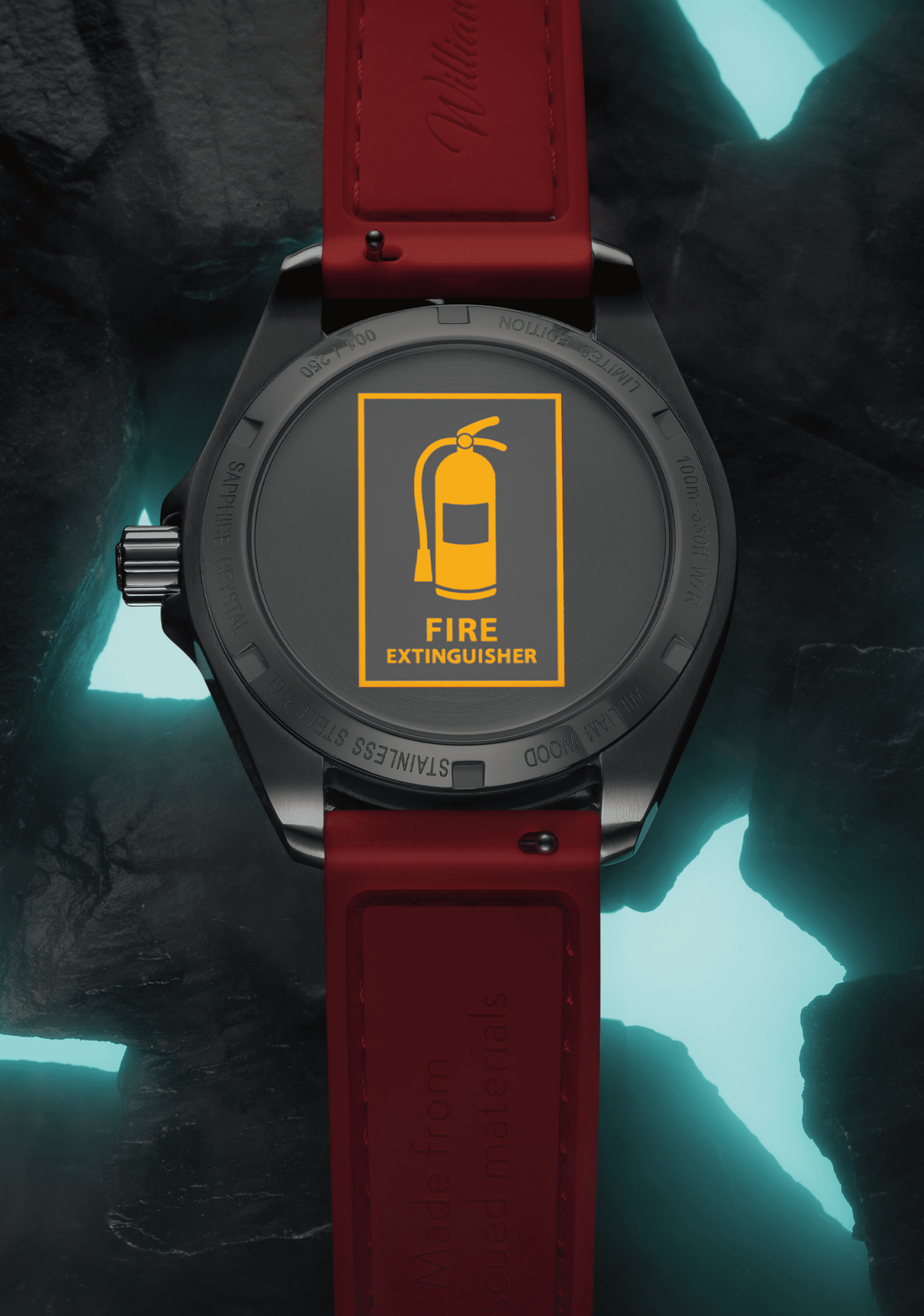 William Wood Extinguisher Watch orologio bianco automatico fire hose