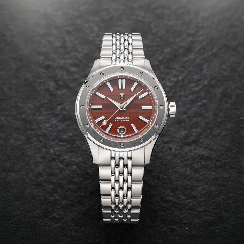 Heinrich Helicoprion orologio automatico Red Tiger's Eye Sellita