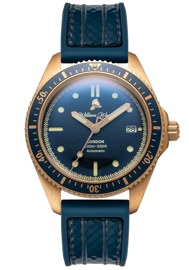 William Wood Bronze Sapphire Orologio Bronzo Blue Fire Hose