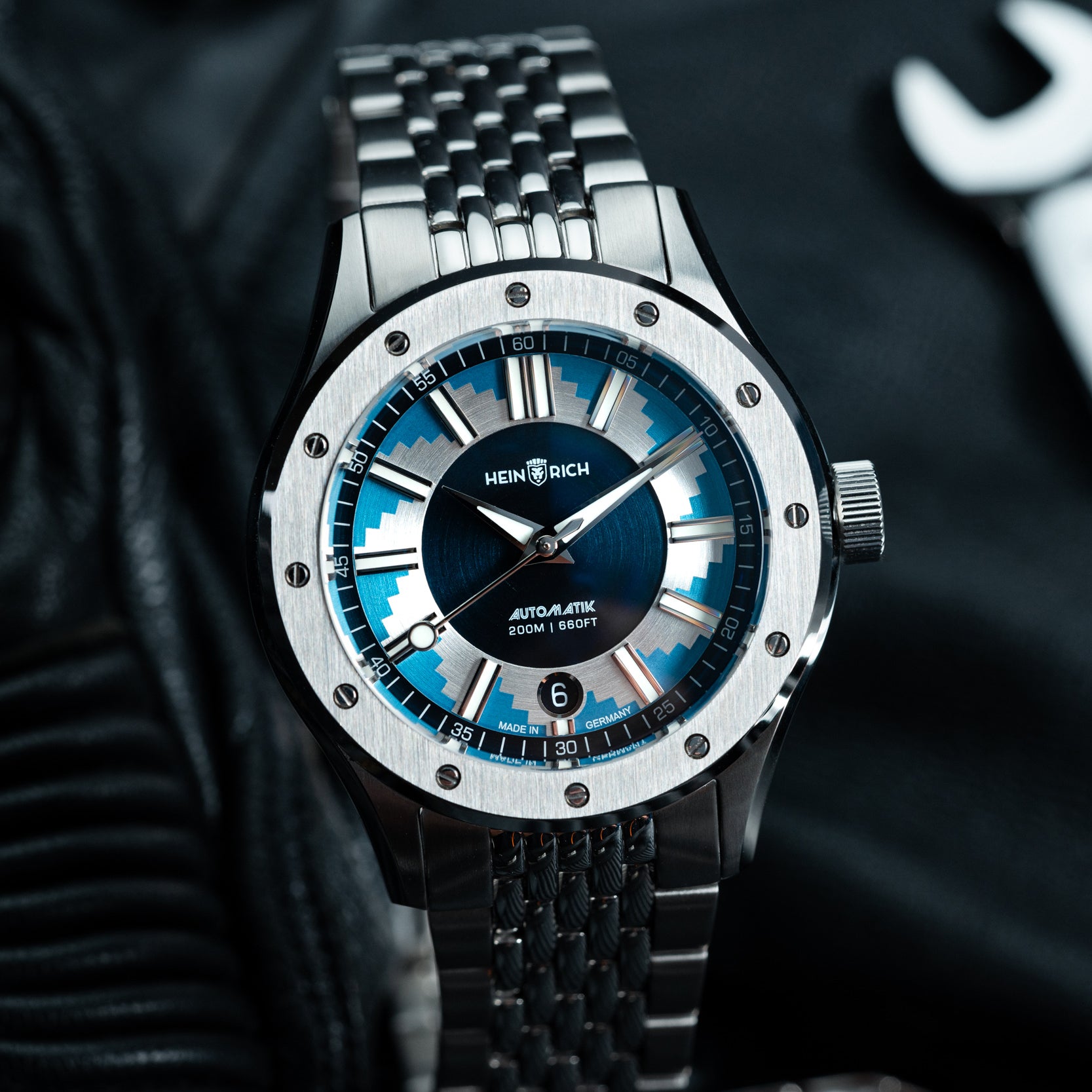 Heinrich Helicoprion orologio Buzzsaw blu argento