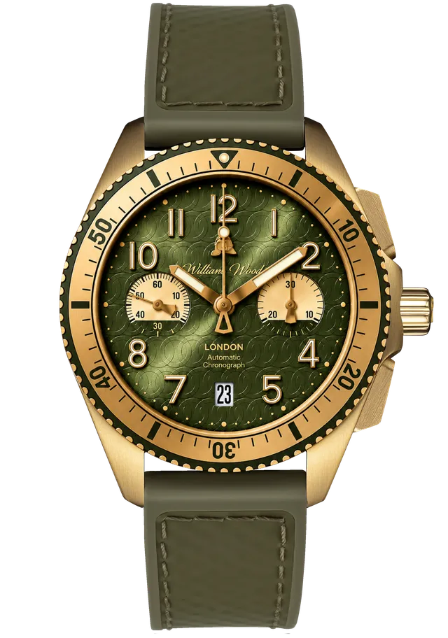 William Wood Triumph Custodian orologio cronografo verde oro