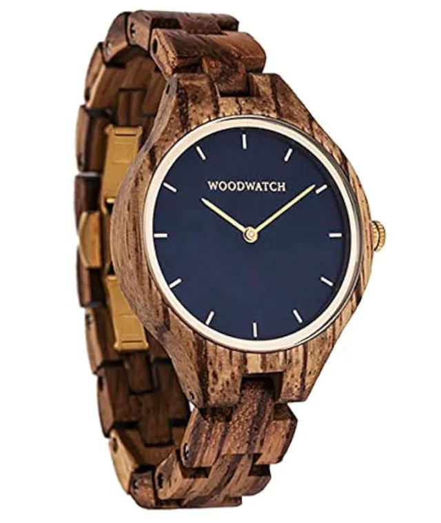 WoodWatch Classic Golden Sky orologio legno ulivo minimal