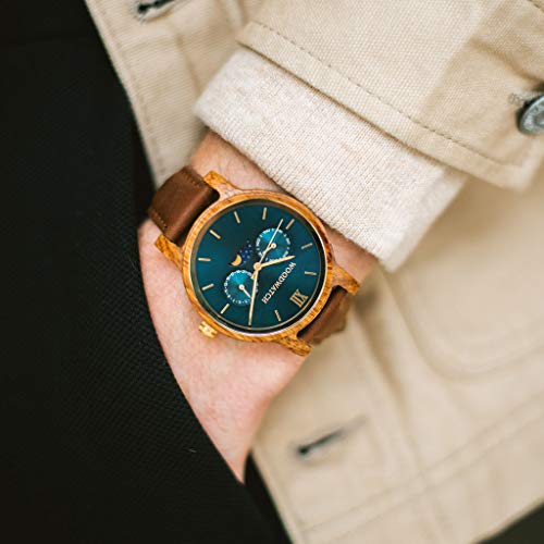 WoodWatch Classic Sailor Pecan Orologio Legno Fase Luna
