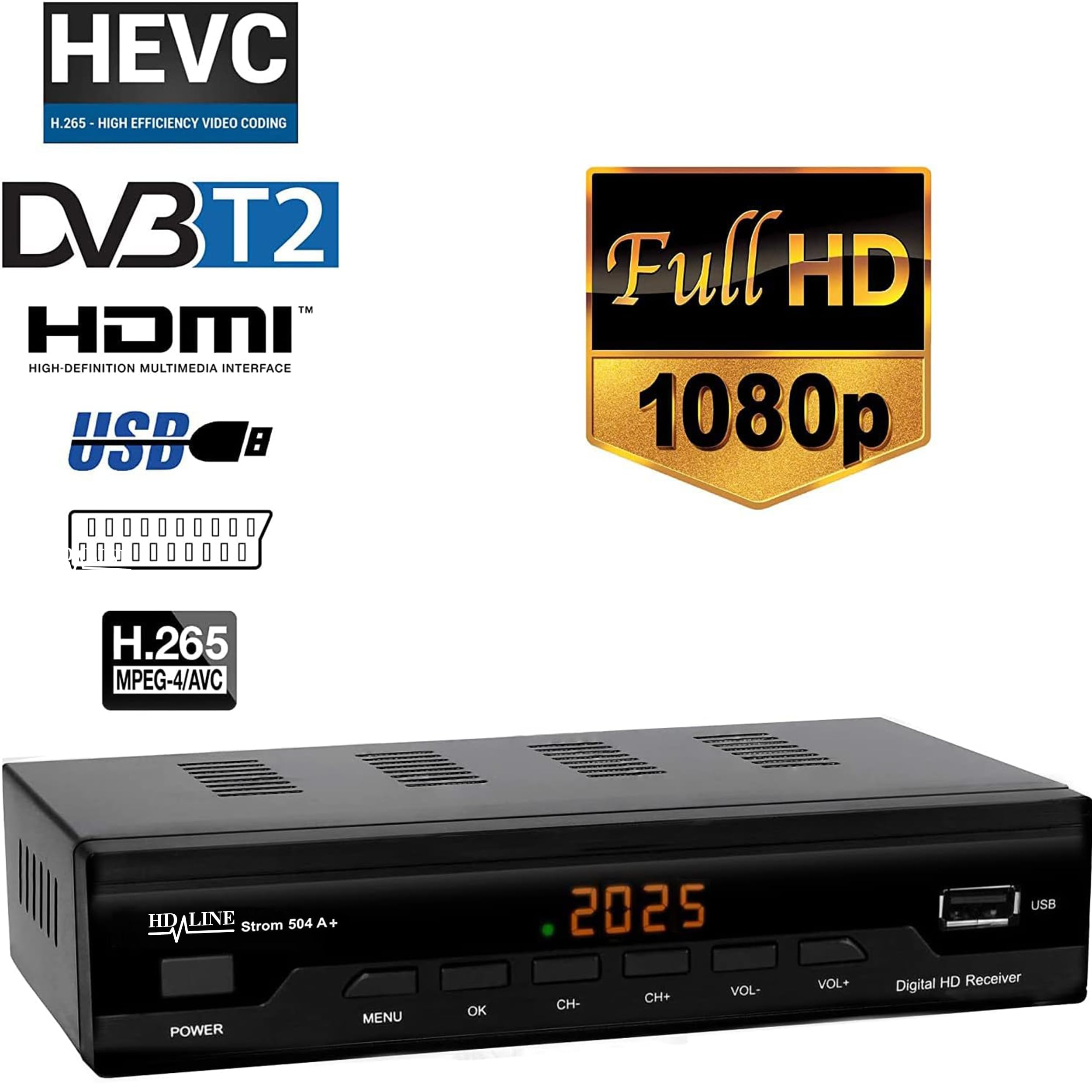 Strom 504 A+ decoder digitale terrestre DVB-T2 nero