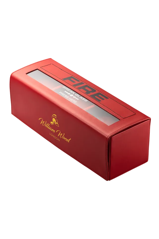 William Wood Four Strap Fire Alarm Cofanetto Portacinturini Rosso