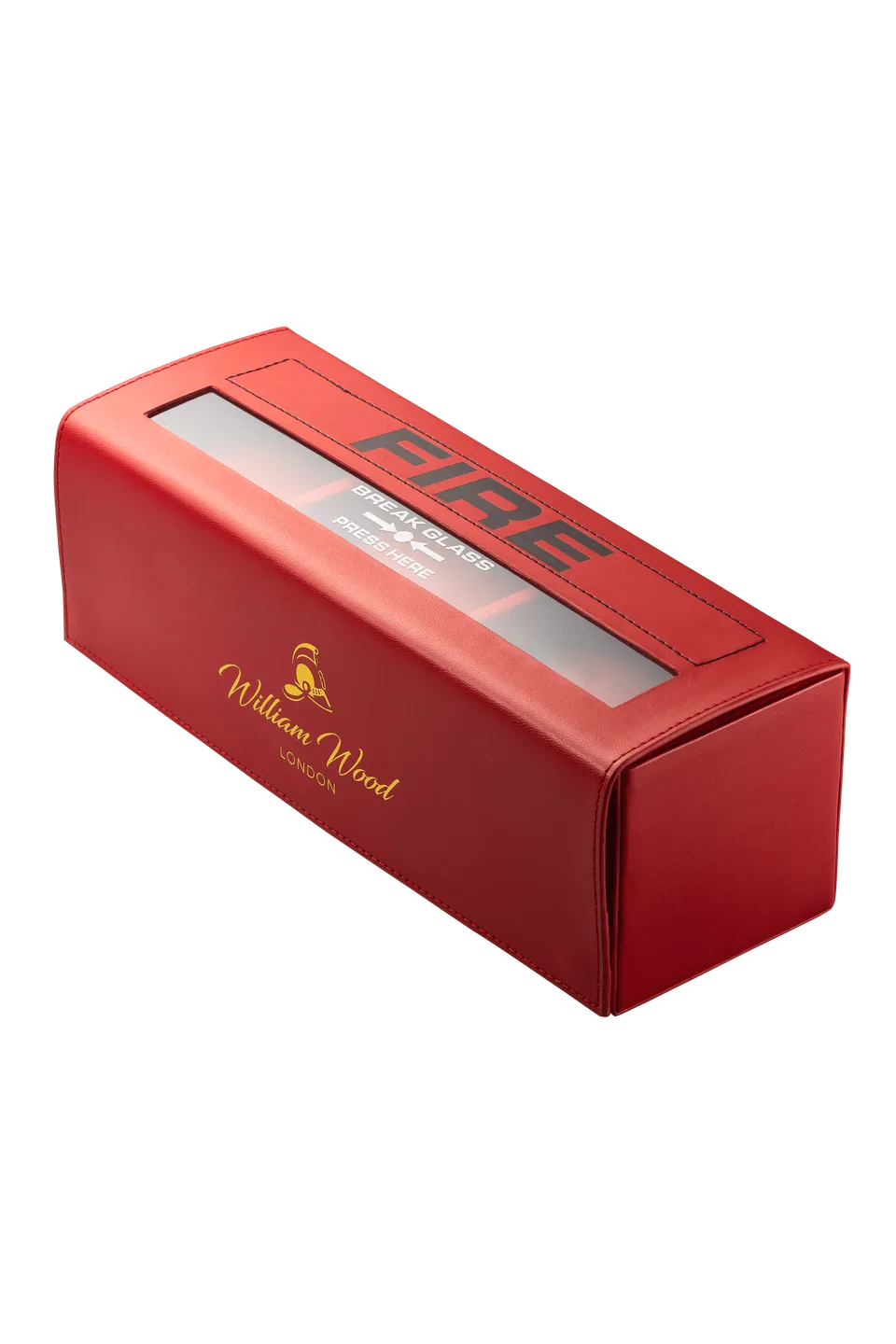 William Wood Four Strap Fire Alarm Cofanetto Portacinturini Rosso