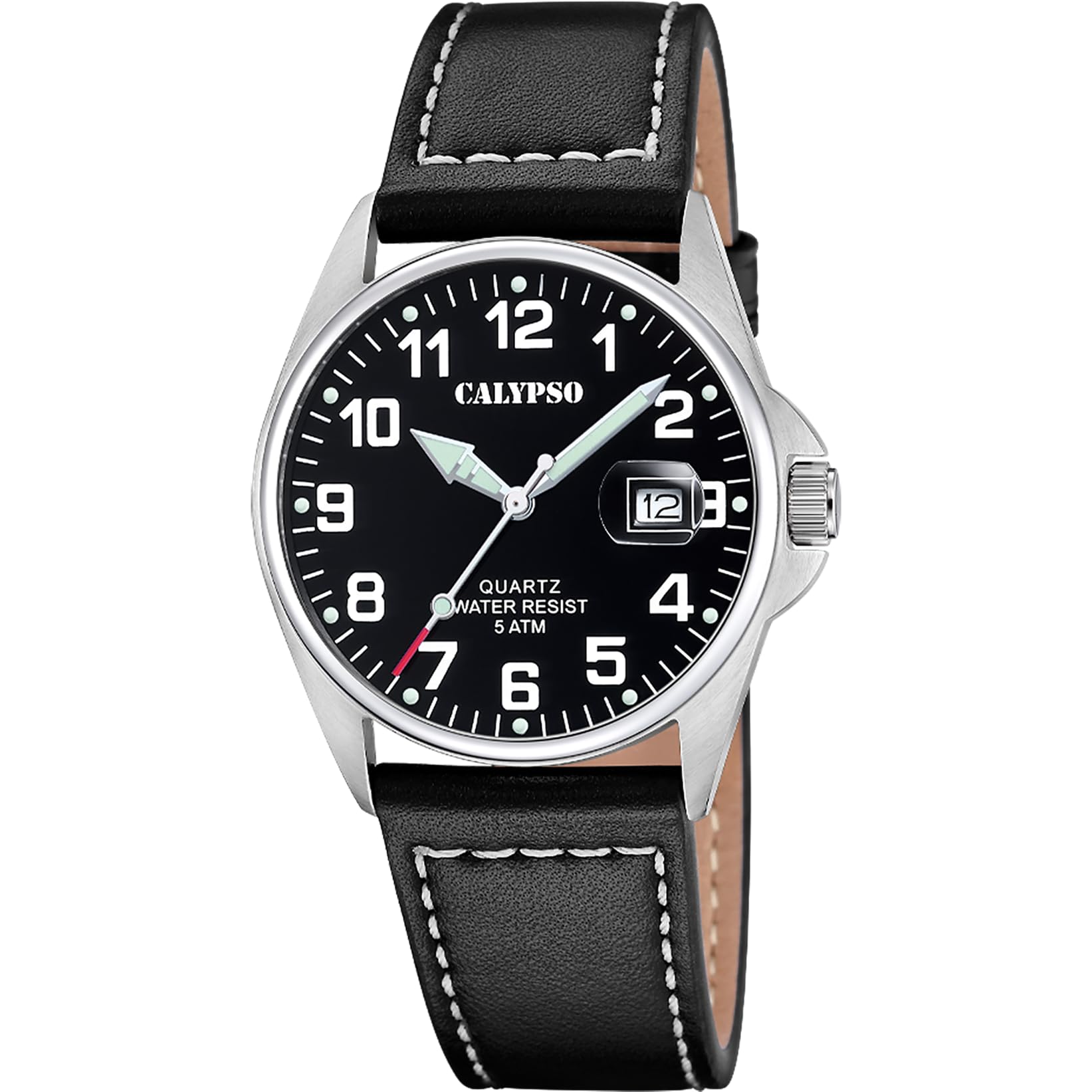 Calypso Basic K5870 orologio uomo pelle nera data 5 ATM